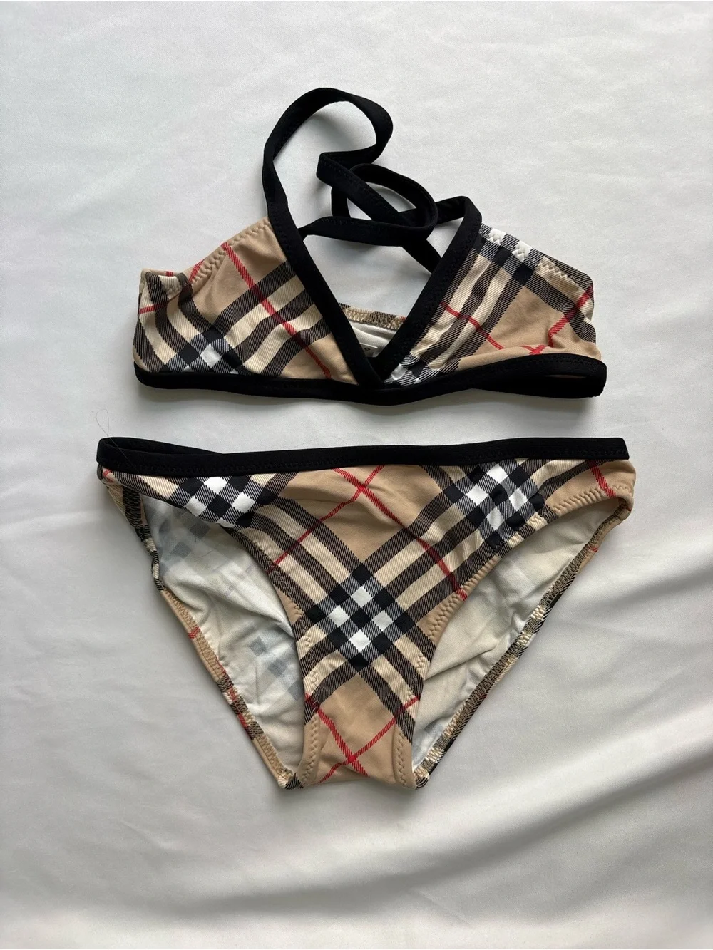 Burberry Girls Classic Check Bikini with Black Trim